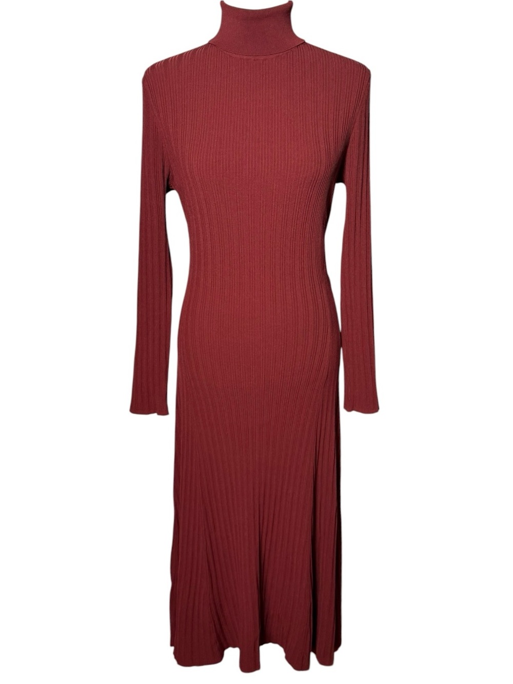 Proenza Schouler White Label Ribbed Knit Midi Dress
Burgundy Turtleneck Cutout M